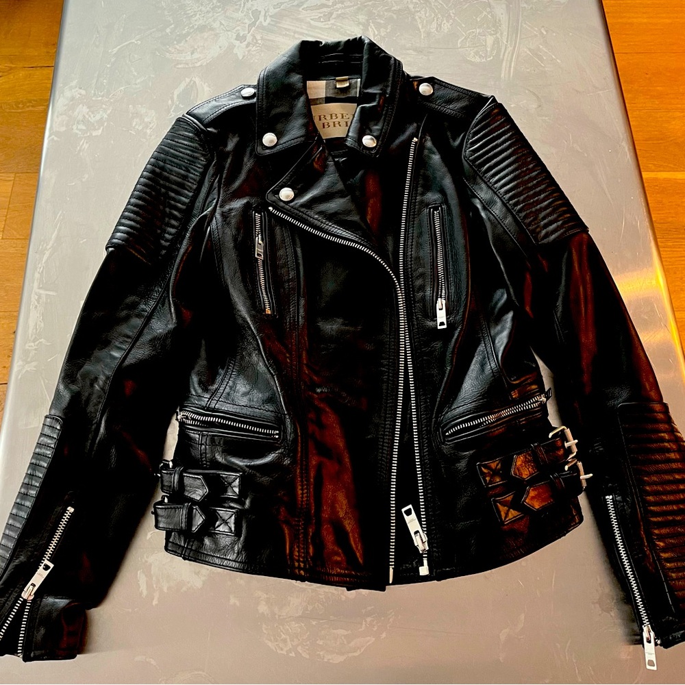 Burberry Brit Women’s leather Moto Jacket. USA Women’s Size 6